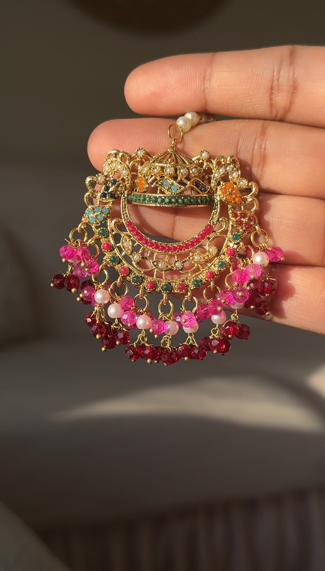Sunset Chandbali & Tikka Set