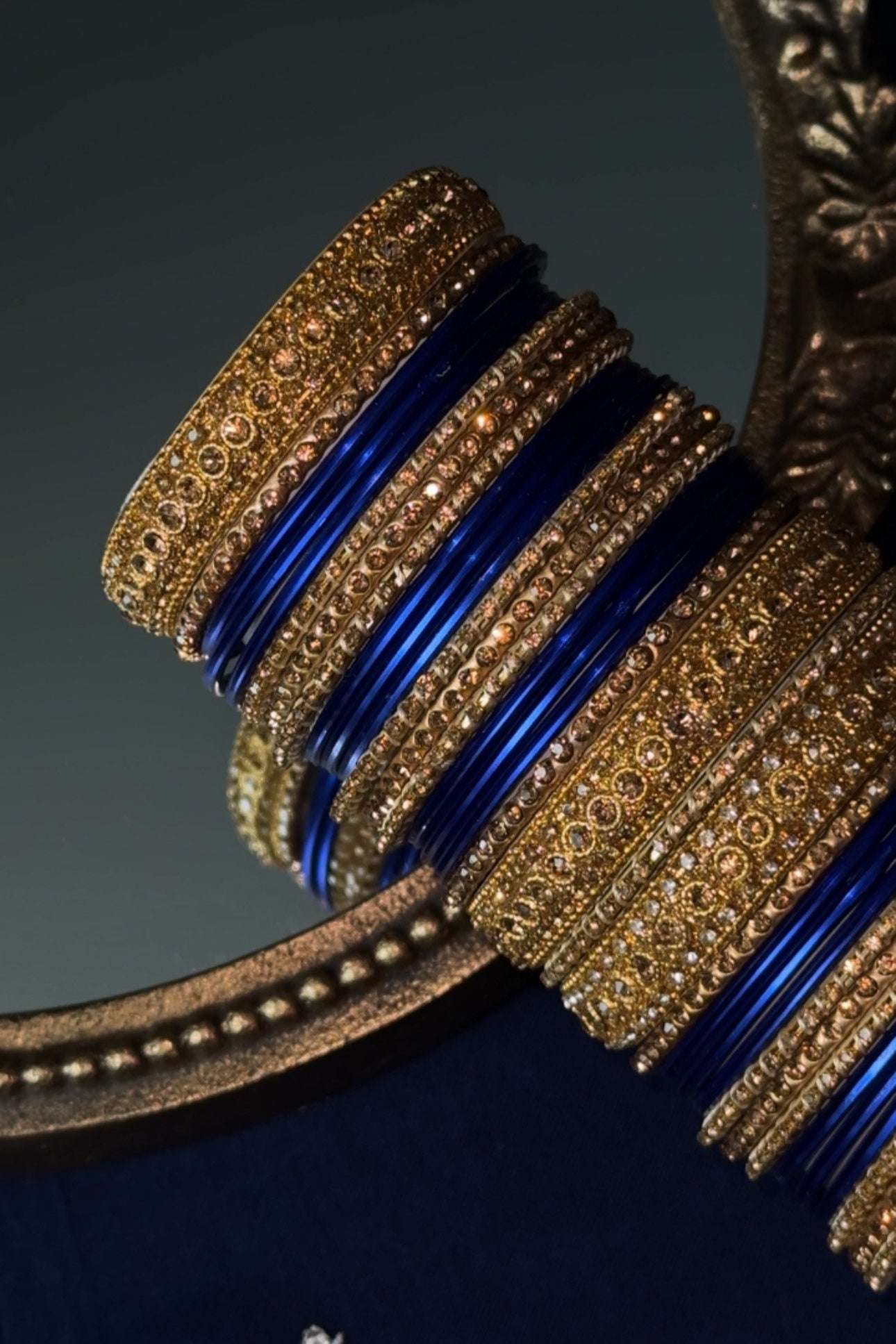 Luxury Blue and Gold Bangle Set