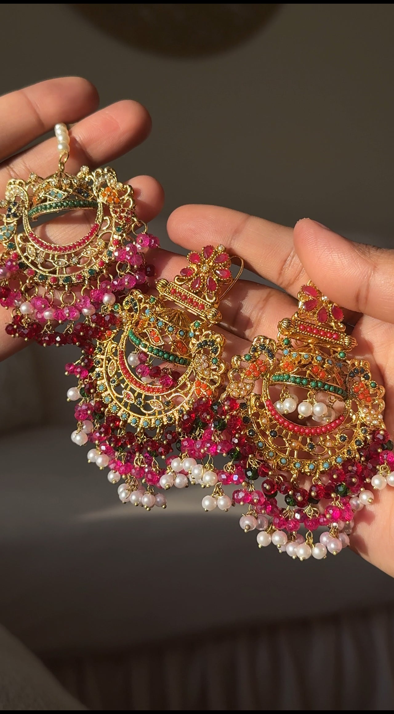 Sunset Chandbali & Tikka Set