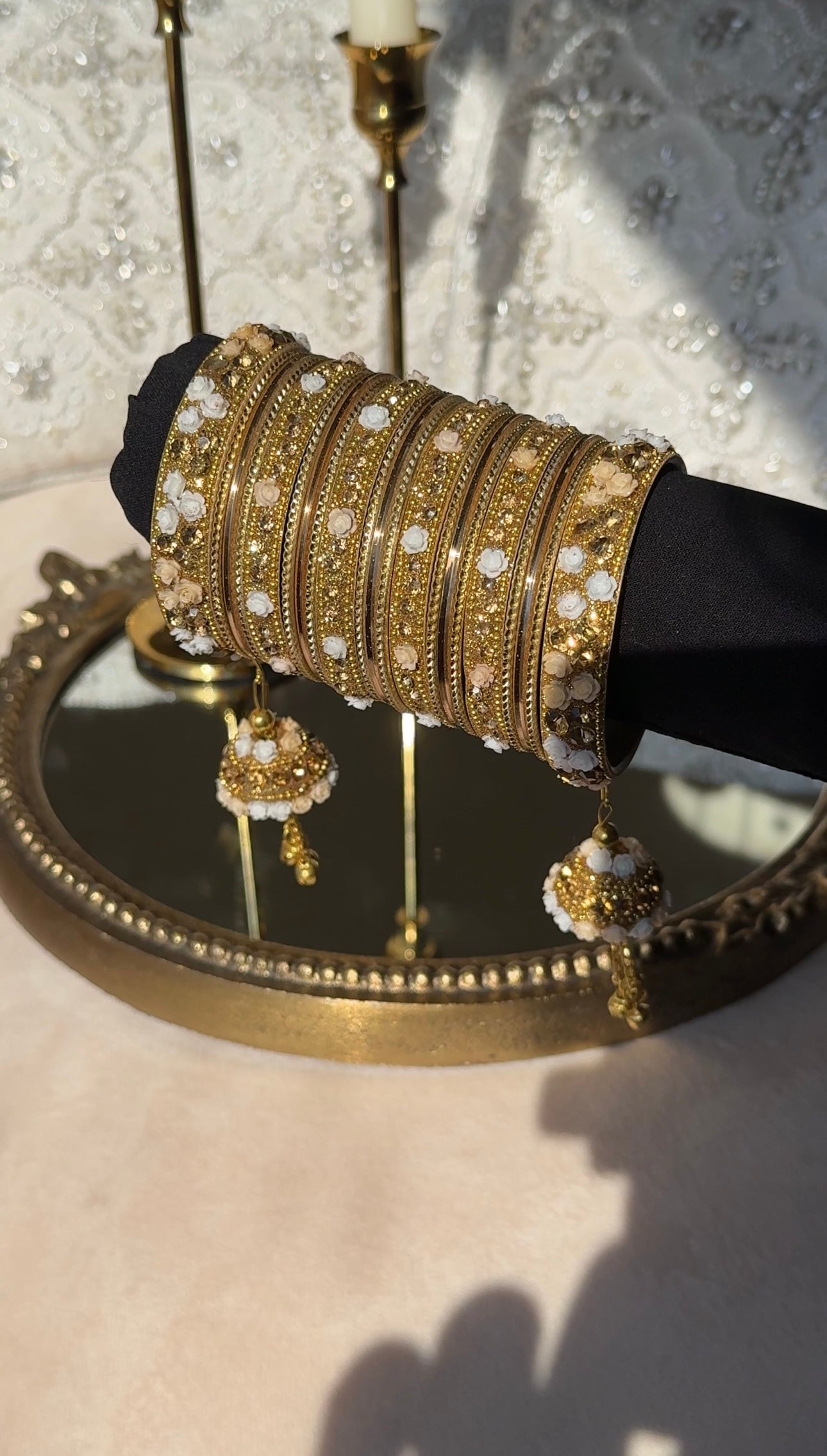 Rose Bangle Set with Jhumkay