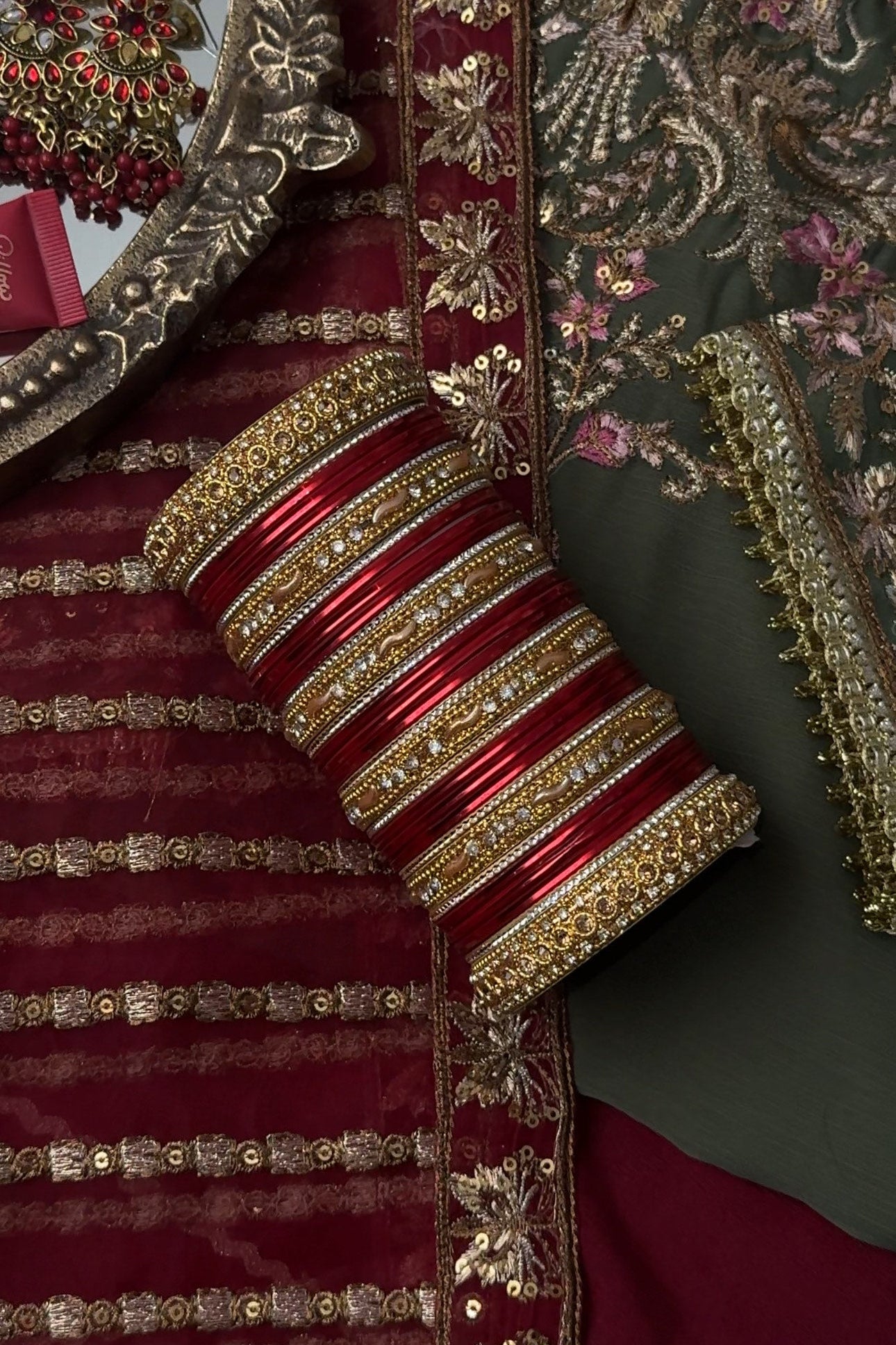 Red & Gold Bangle Set