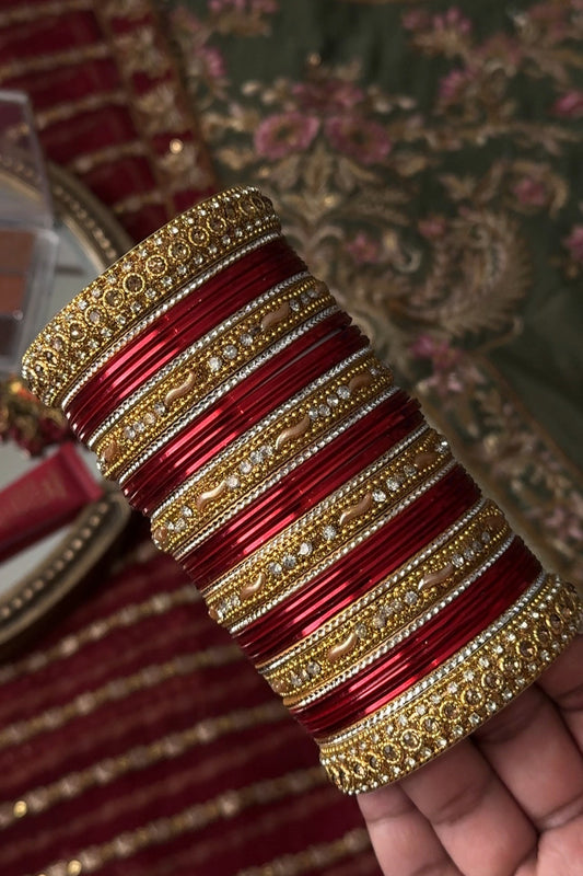 Red & Gold Bangle Set