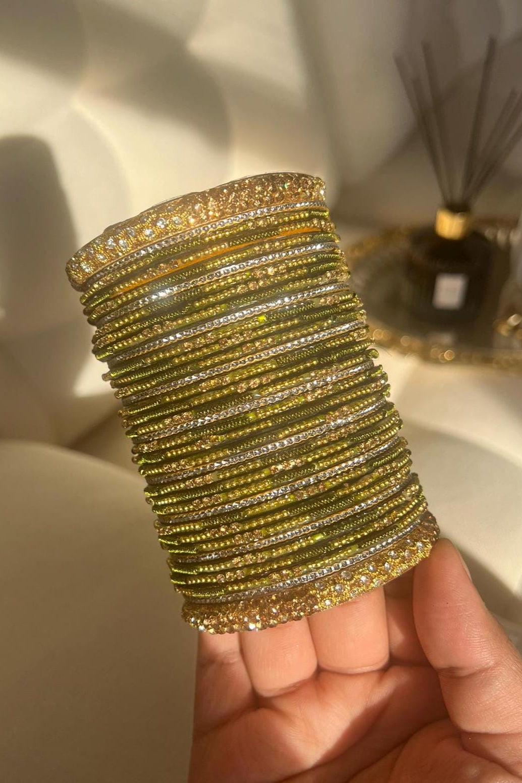 Zari Mendhi Bangle Set