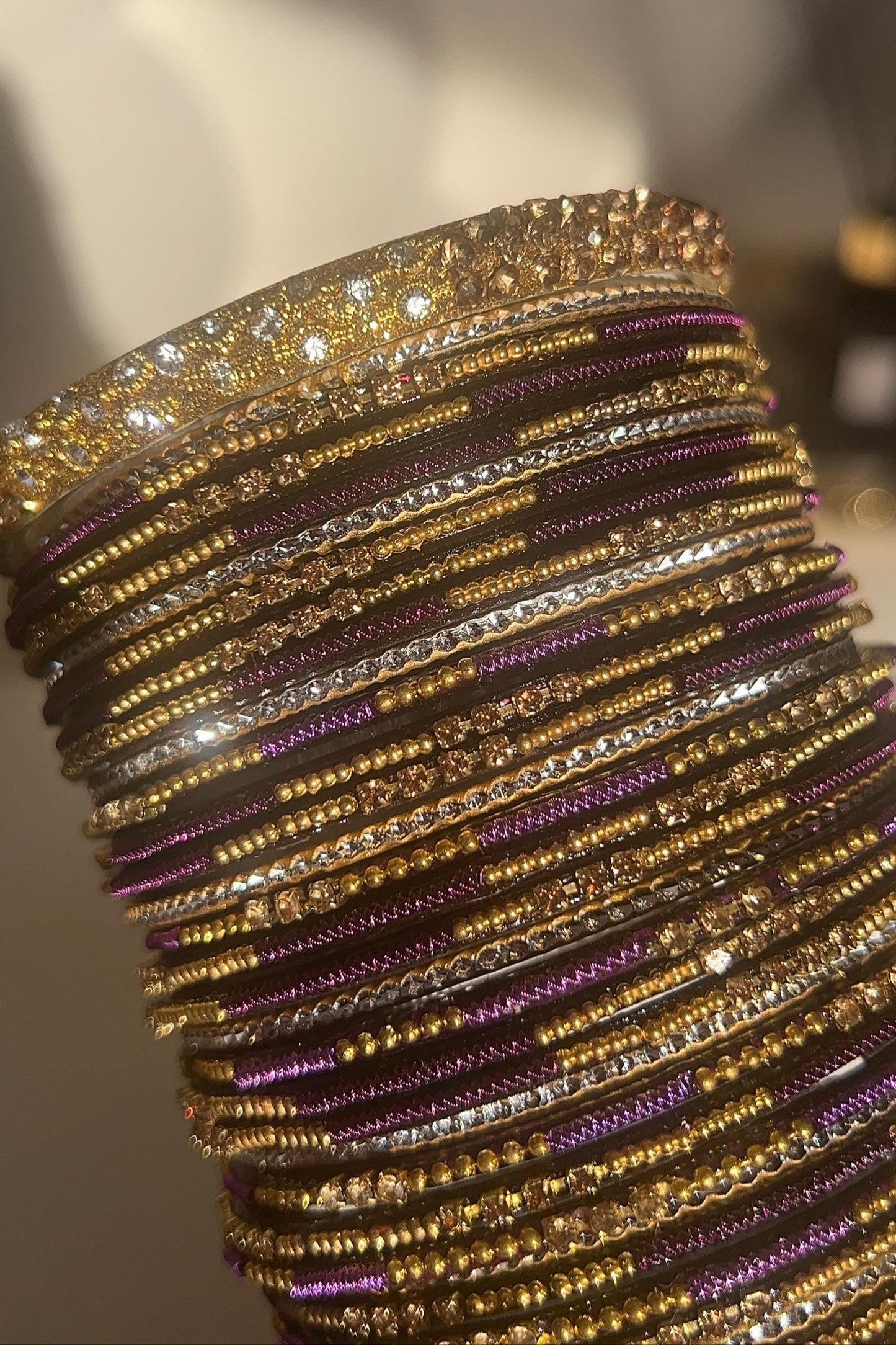 Zari Purple Bangle Set